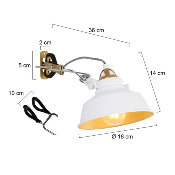 Klemlamp wit met goud Mexlite Nove - Image 7