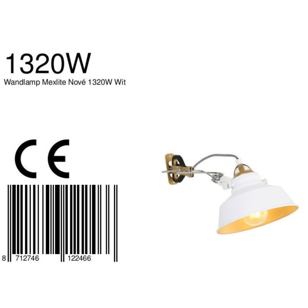 Klemlamp wit met goud Mexlite Nove - Image 8