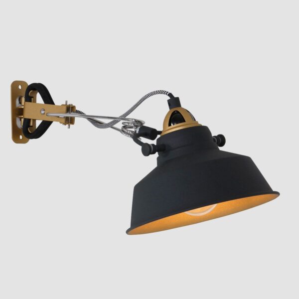 Industriële zwarte metalen wandlamp Mexlite Nove - Image 14