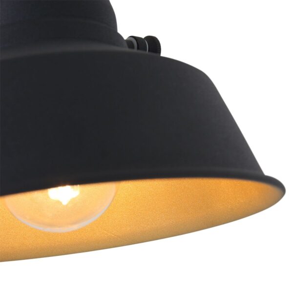 Industriële zwarte metalen wandlamp Mexlite Nove - Image 3