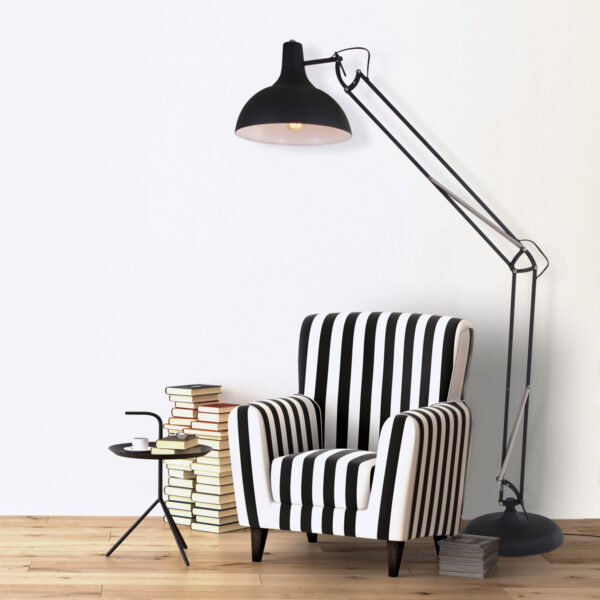 Mexlite Office Magna vloerlamp - 180 cm hoog - kantelbaar - E27 - zwart - Image 2