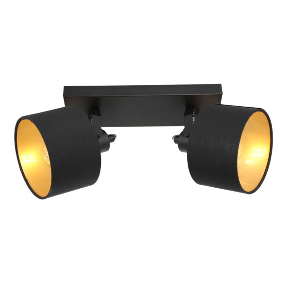 Tweelichts plafondlamp met stoffen kappen Mexlite Ornoir - Image 12