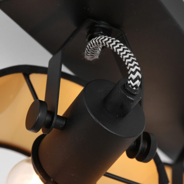 Tweelichts plafondlamp met stoffen kappen Mexlite Ornoir - Image 3