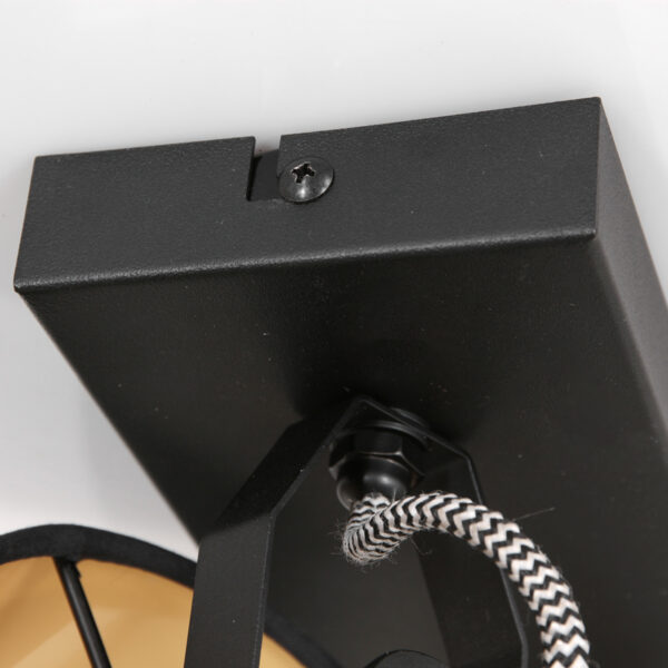 Tweelichts plafondlamp met stoffen kappen Mexlite Ornoir - Image 4