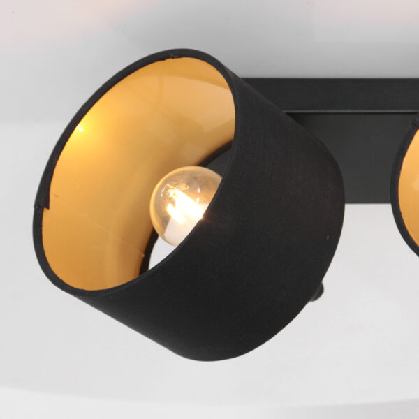 Tweelichts plafondlamp met stoffen kappen Mexlite Ornoir - Image 9