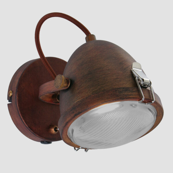 Mexlite Paco wandlamp - koplamp - ⌀11,5 cm - draai- en kantelbaar - bruin - Image 11