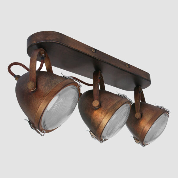 Mexlite Paco plafondlamp - drielichts - 45 cm breed - draai- en kantelbaar - bruin - Image 12
