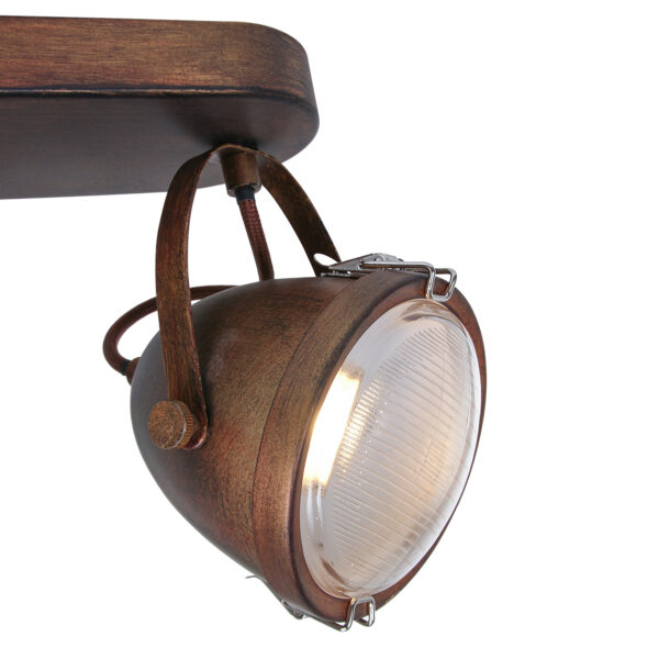 Mexlite Paco plafondlamp - drielichts - 45 cm breed - draai- en kantelbaar - bruin - Image 3