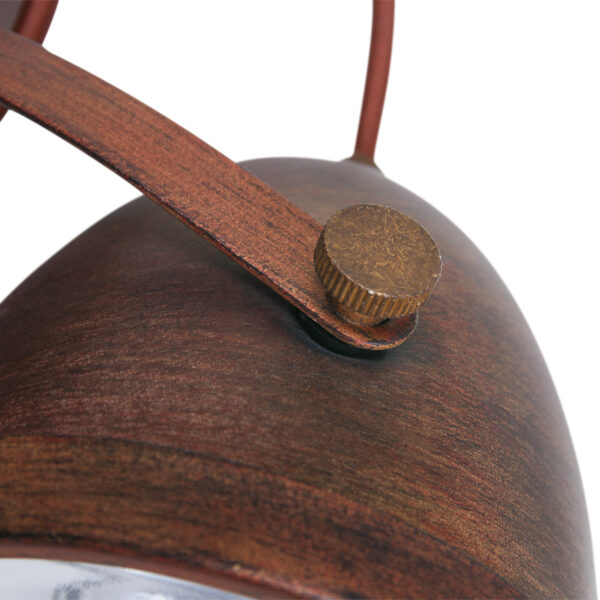 Mexlite Paco wandlamp - koplamp - ⌀11,5 cm - draai- en kantelbaar - bruin - Image 5