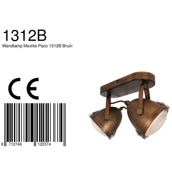 Mexlite Paco plafondlamp - tweelichts - 31 cm breed - incl. LED lichtbronnen - dim-to-warm - bruin - Image 7