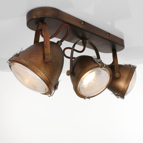 Mexlite Paco plafondlamp - drielichts - 45 cm breed - draai- en kantelbaar - bruin - Image 10