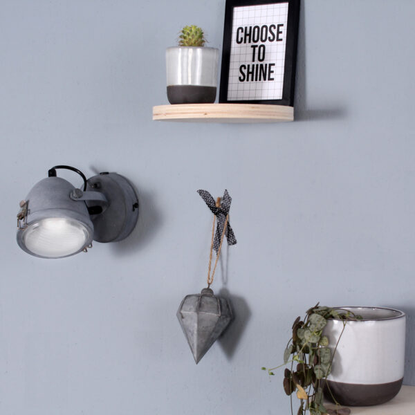Mexlite Paco wandlamp - koplamp - ⌀11,5 cm - draai- en kantelbaar - beton grijs - Afbeelding 2