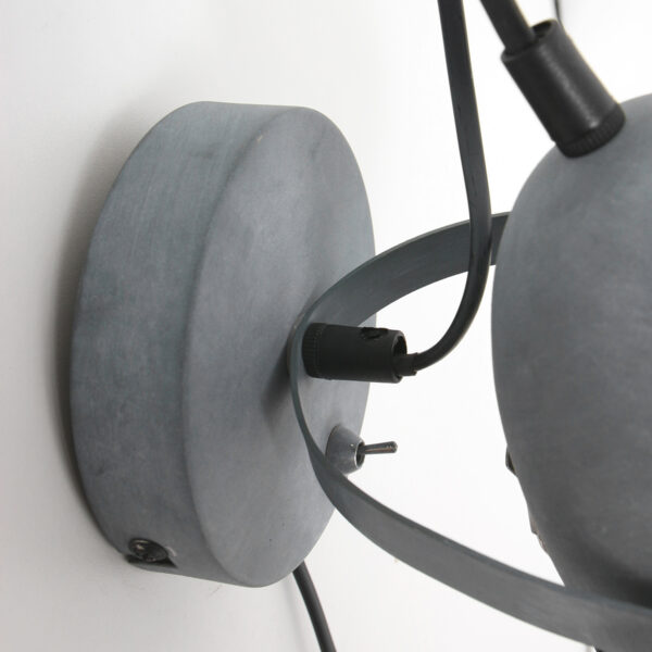 Mexlite Paco wandlamp - koplamp - ⌀11,5 cm - draai- en kantelbaar - beton grijs - Afbeelding 11