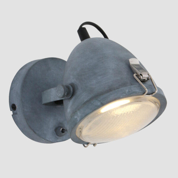 Mexlite Paco wandlamp - koplamp - ⌀11,5 cm - draai- en kantelbaar - beton grijs - Afbeelding 12