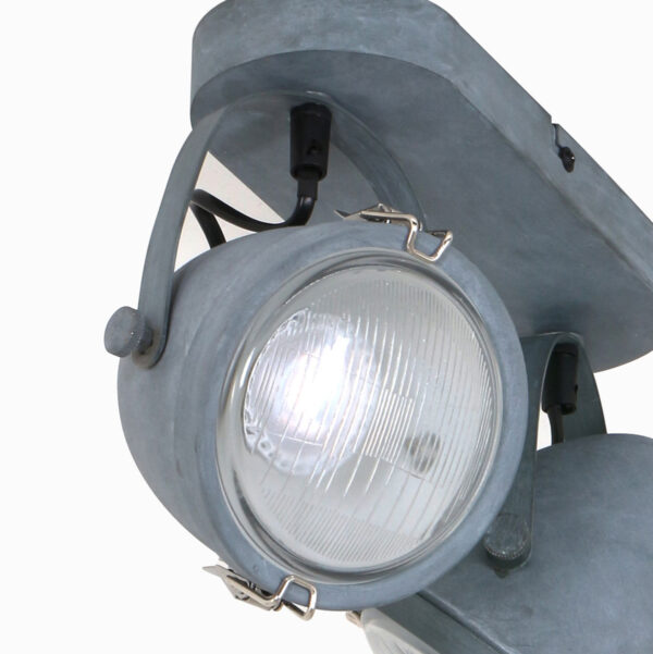 Industriële glazen spot grijs metaal Mexlite Paco - Image 9