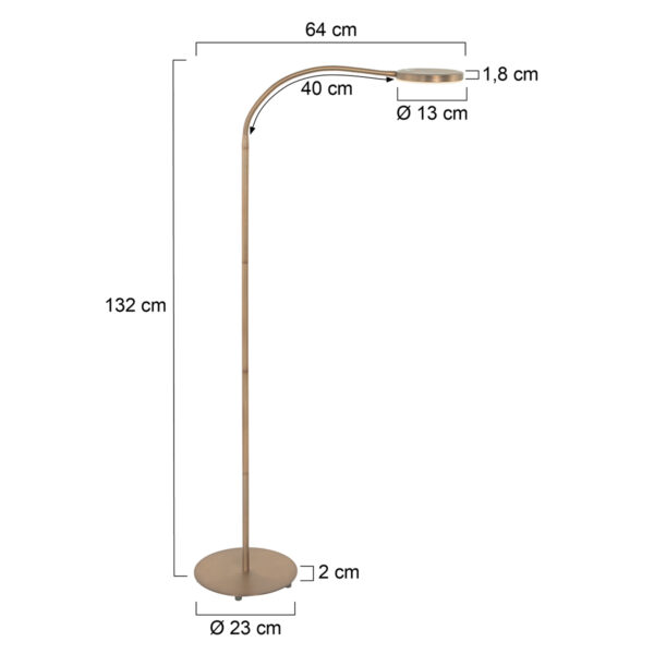 Klassieke verstelbare vloerlamp brons Mexlite Platu - Image 6