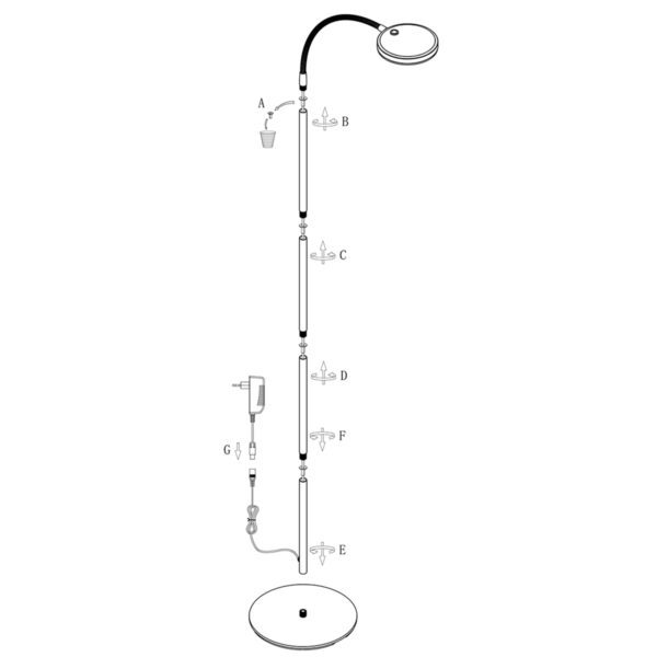 Klassieke verstelbare vloerlamp brons Mexlite Platu - Image 8