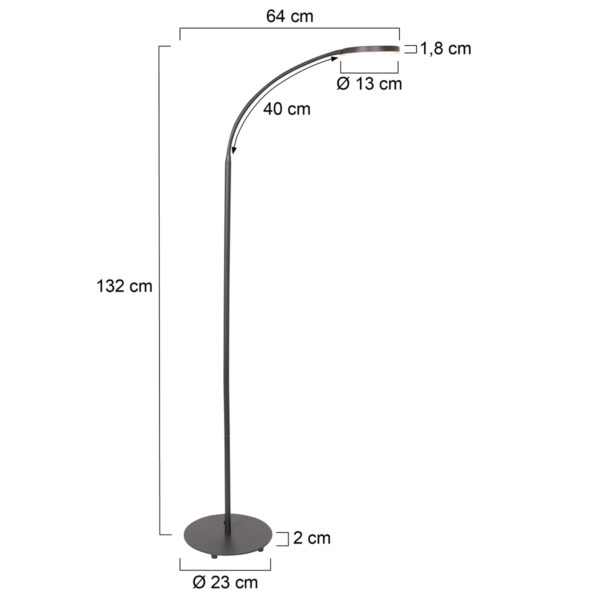 Zwarte verstelbare ronde vloerlamp Mexlite Platu - Image 7