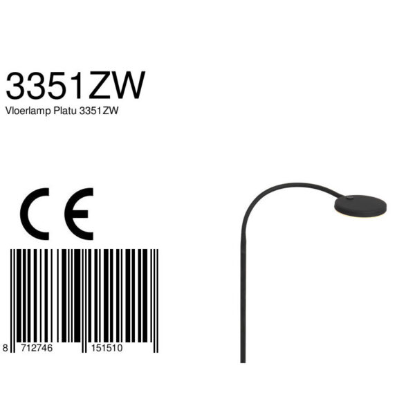 Zwarte verstelbare ronde vloerlamp Mexlite Platu - Image 8