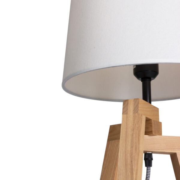 Tafellamp beige hout stoffen kap Mexlite Sabi - Image 5