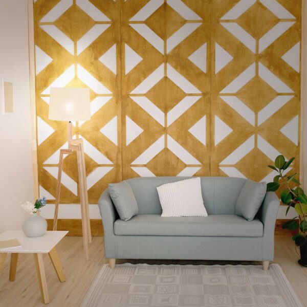 Scandinavische driepoot vloerlamp beige hout Mexlite Sabi - Image 3