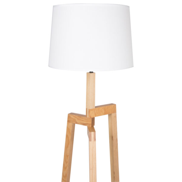 Scandinavische driepoot vloerlamp beige hout Mexlite Sabi - Image 6