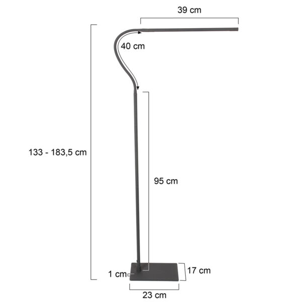 Moderne zwarte verstelbare vloerlamp  Mexlite Serpent - Image 5
