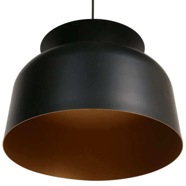 Zwarte komvormige plafondlamp met koperkleurig accent Mexlite Skandina - Image 11