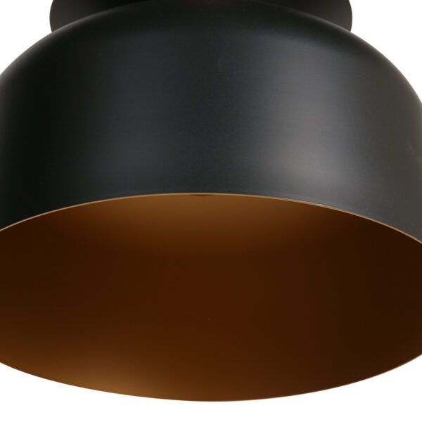 Zwarte komvormige plafondlamp met koperkleurig accent Mexlite Skandina - Image 3