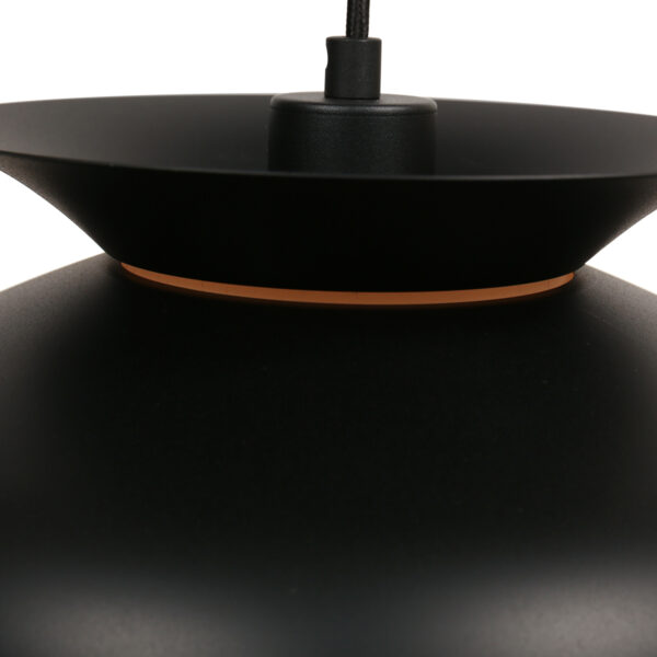 Zwarte komvormige plafondlamp met koperkleurig accent Mexlite Skandina - Image 4