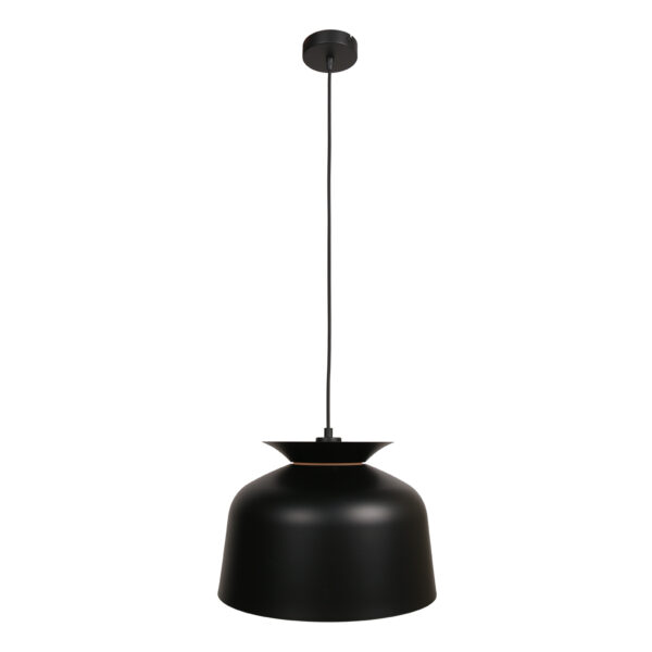 Zwarte komvormige plafondlamp met koperkleurig accent Mexlite Skandina - Image 8