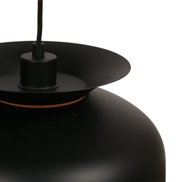 Zwarte komvormige plafondlamp met koperkleurig accent Mexlite Skandina - Image 10