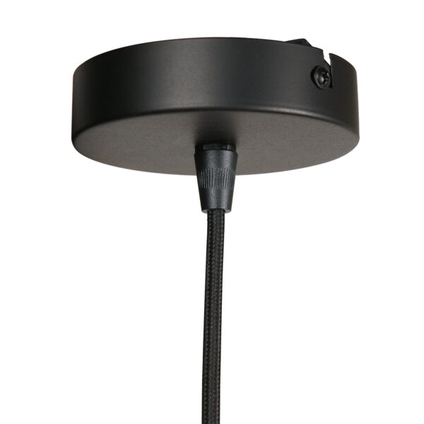 Zwarte bolvormige hanglamp met koperkleurig accent Mexlite Skandina - Image 11
