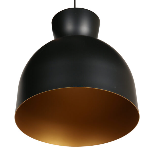 Zwarte bolvormige hanglamp met koperkleurig accent Mexlite Skandina - Image 3