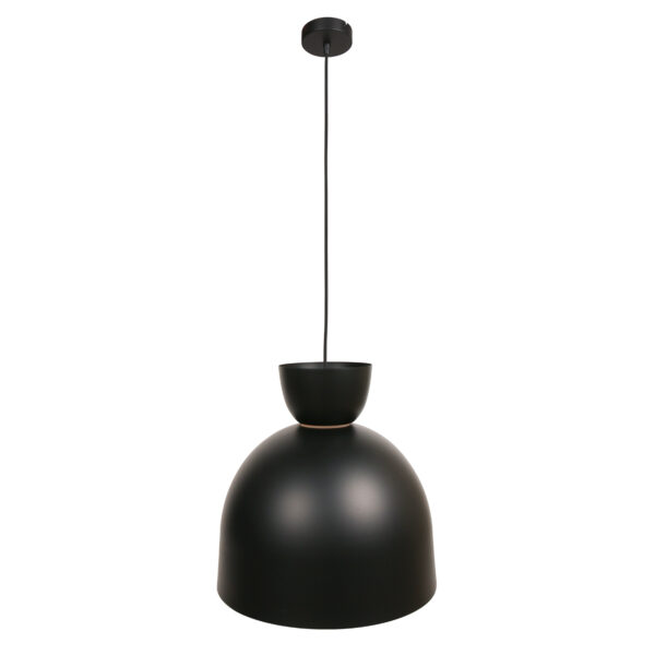 Zwarte bolvormige hanglamp met koperkleurig accent Mexlite Skandina - Image 8