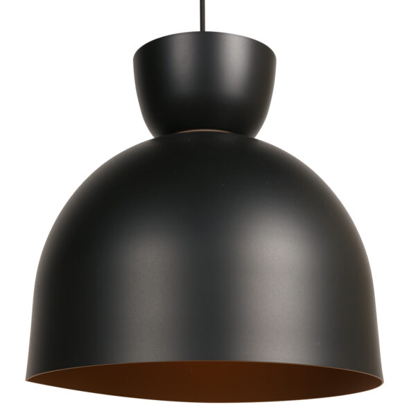 Zwarte bolvormige hanglamp met koperkleurig accent Mexlite Skandina - Image 10