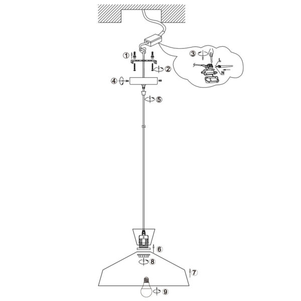 Zwarte hanglamp zwart met koperkleur Mexlite Skandina - Image 8