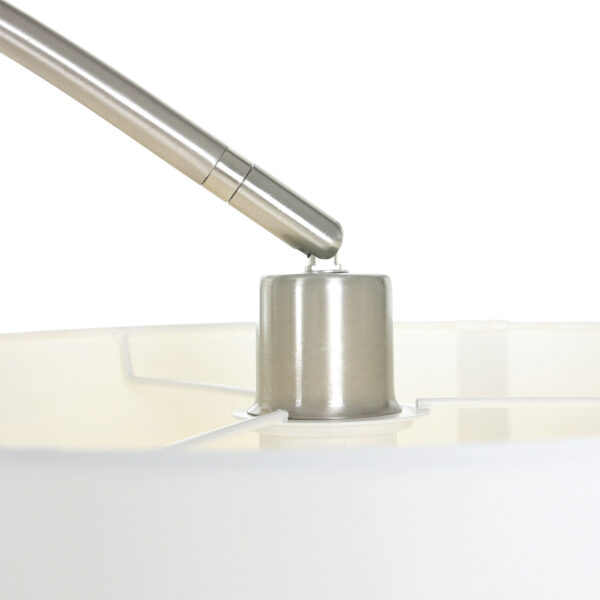 Moderne stalen stoffen vloerlamp metaal Mexlite Solva - Image 3