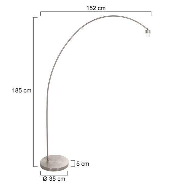 Gebogen minimalistische stalen vloerlamp voet Mexlite Solva - Image 5