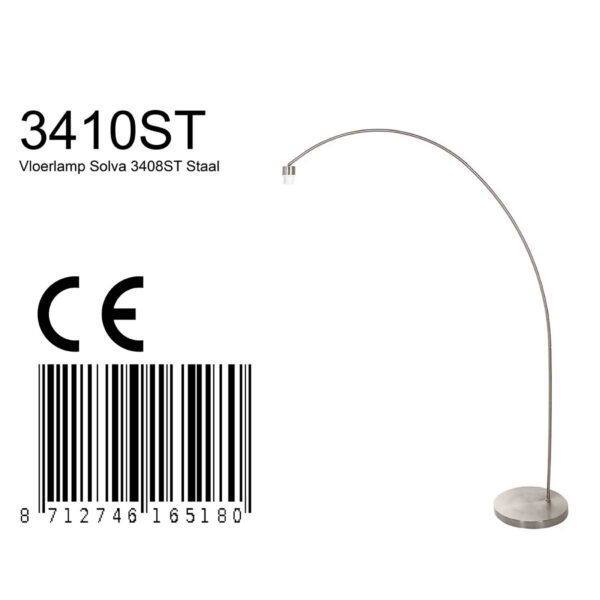 Gebogen minimalistische stalen vloerlamp voet Mexlite Solva - Image 6
