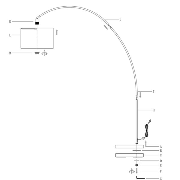 Moderne stalen stoffen vloerlamp metaal Mexlite Solva - Image 7