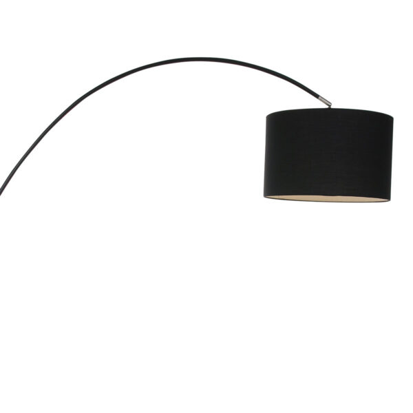 Moderne zwarte stoffen metalen vloerlamp Mexlite Solva - Image 11