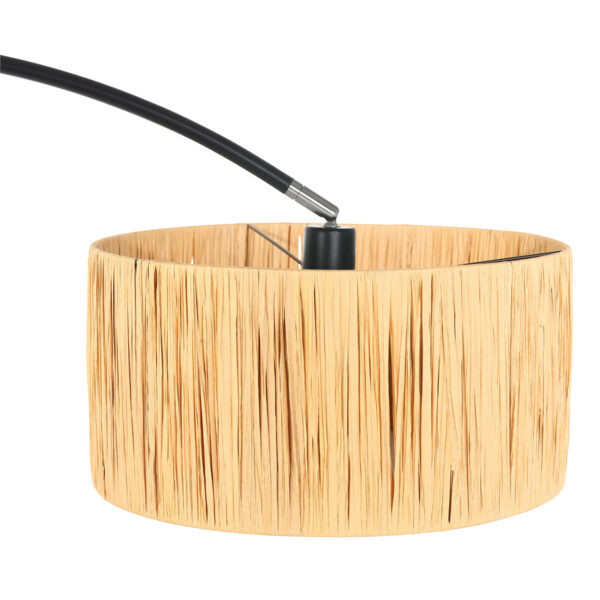 Zwarte staande booglamp naturel kap  Mexlite Solva - Image 12