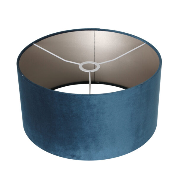 Moderne zwarte booglamp met blauwe lampenkap Mexlite Solva - Image 4