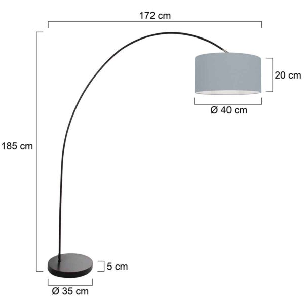 Moderne vloerlamp met boog Mexlite Solva - Image 5