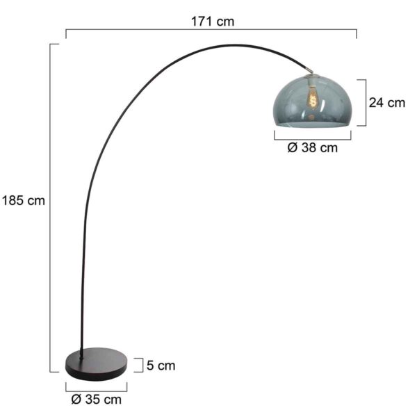 Trendy zwarte metalen vloerlamp Mexlite Solva - Image 5