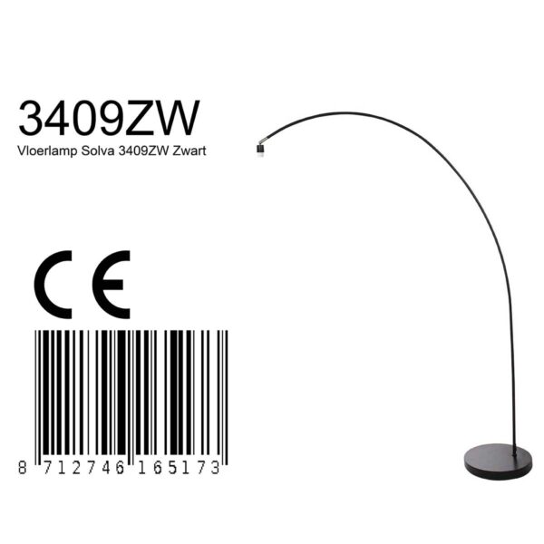 Ronde gebogen zwarte vloerlamp voet  Mexlite Solva - Image 6