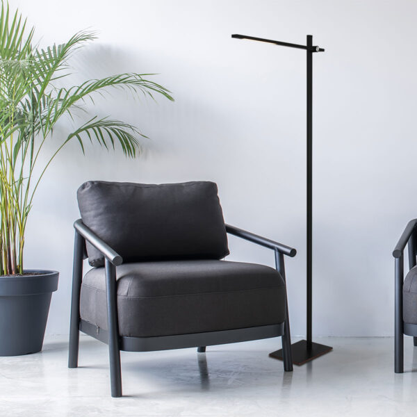 Moderne aluminium kunststof vloerlamp zwart Mexlite Stekk - Image 14