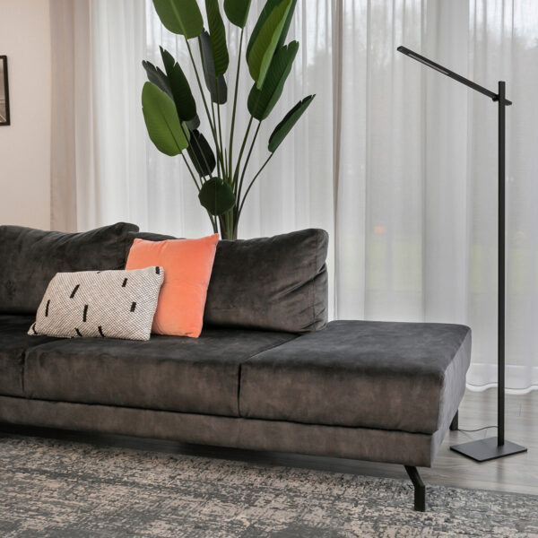 Moderne aluminium kunststof vloerlamp zwart Mexlite Stekk - Image 3