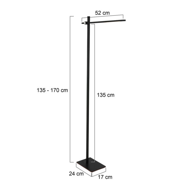 Moderne aluminium kunststof vloerlamp zwart Mexlite Stekk - Image 7